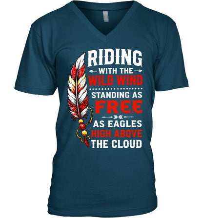 RIDING WITH THE WILD WIND STANDING AS FREE AS EAGLES HIGH ABOVE THE CLOUD