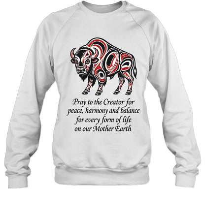 Pray to the Creator for peace, harmony and balance for every form of life on our Mother Earth