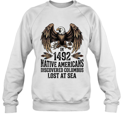 IN 1492 NATIVE AMERICANS DISCOVERED COLUMBUS LOST AT SEA