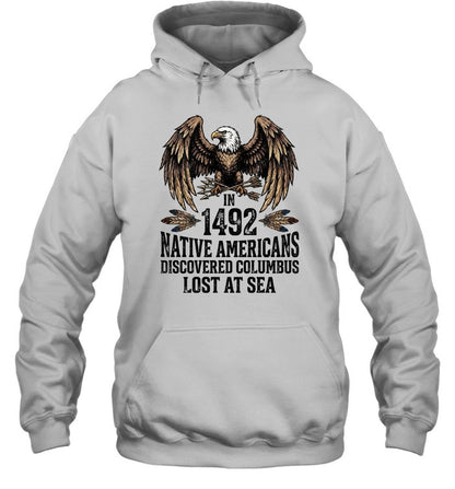IN 1492 NATIVE AMERICANS DISCOVERED COLUMBUS LOST AT SEA