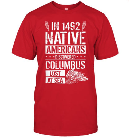 IN 1492 NATIVE AMERICANS DISCOVERED COLUMBUS LOST AT SEA