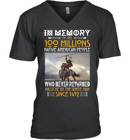 IN ΜΕΜORY OF THE 100 MILLIONS NATIVE AMERICAN PEOPLE WHO NEVER RETURNED MASSCRE BY THE WHITE MAN SINCE 1492