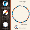 SALE 50% OFF - Unisex Dark Blue Pattern Beaded Handmade Necklace Native American Style