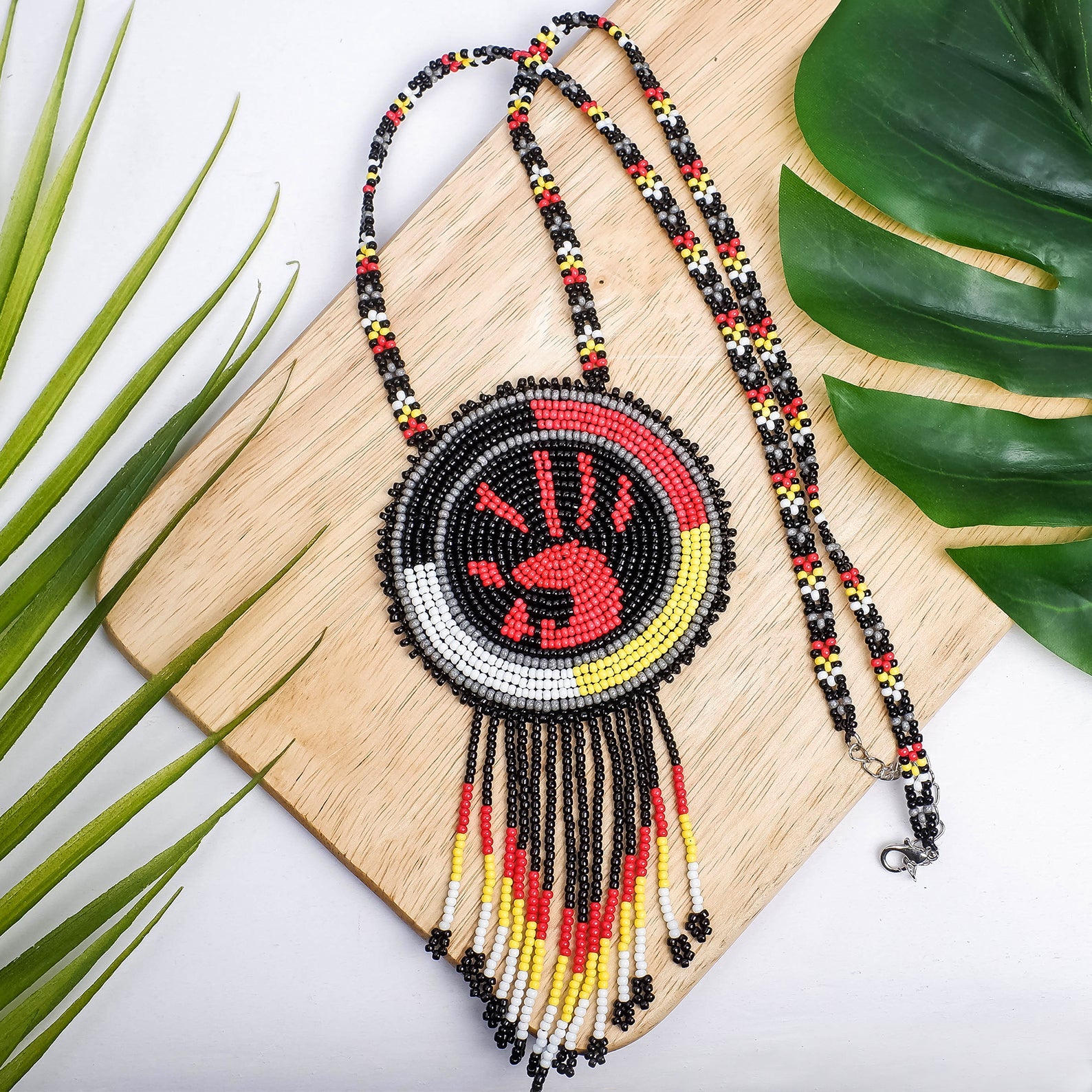 SALE 50% OFF - MMIW Handprint Beaded Handmade Choker Necklace Premium For Women Native American Style