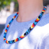 SALE 50% OFF - Black Dusk Pattern Beaded Handmade Necklace Native American Style