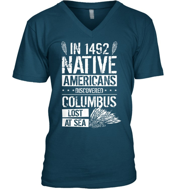 IN 1492 NATIVE AMERICANS DISCOVERED COLUMBUS LOST AT SEA