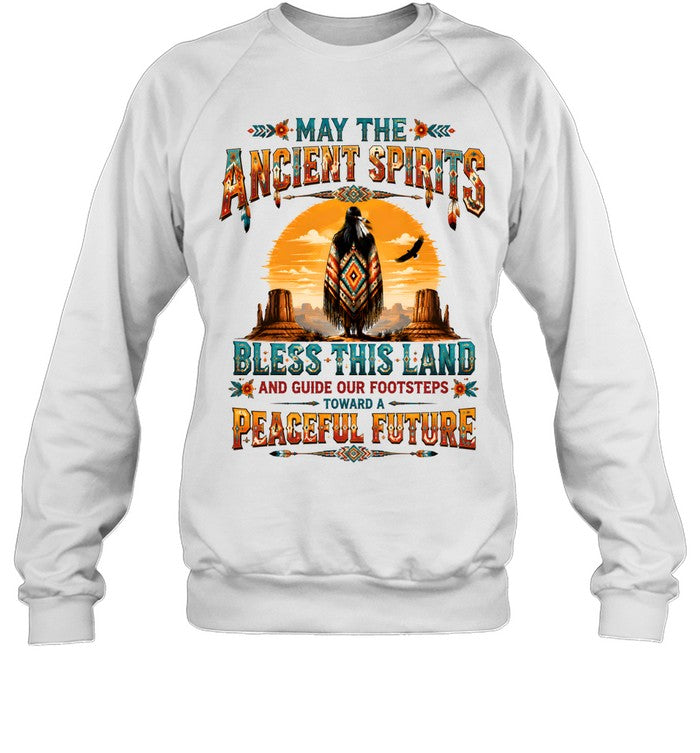 MAY THE ANCIENT SPIRITS BLESS THIS LAND AND GUIDE OUR FOOTSTEPS TOWARD A PEACEFUL FUTURE