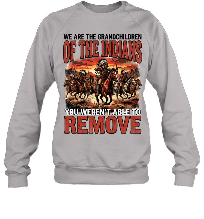 WE ARE THE GRANDCHILDREN OF THE INDIANS YOU WEREN'T ABLE TO REMOVE