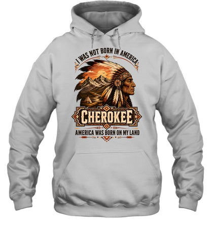 I WAS NOT BORN IN AMERICA.  CHEROKEE AMERICA WAS BORN ON MY LAND