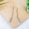 SALE 50% OFF - Blue Stick Pattern Beaded Handmade Earrings For Women