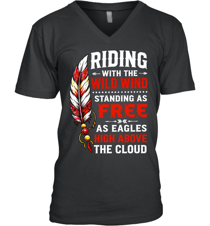 RIDING WITH THE WILD WIND STANDING AS FREE AS EAGLES HIGH ABOVE THE CLOUD