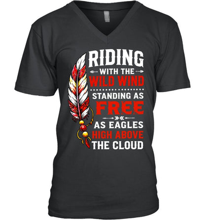 RIDING WITH THE WILD WIND STANDING AS FREE AS EAGLES HIGH ABOVE THE CLOUD