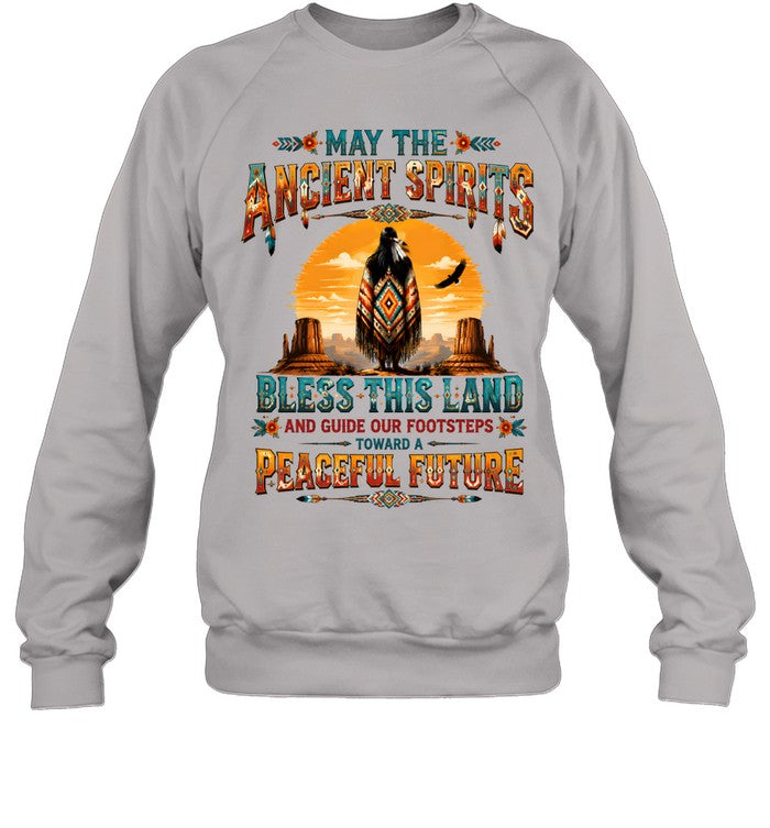 MAY THE ANCIENT SPIRITS BLESS THIS LAND AND GUIDE OUR FOOTSTEPS TOWARD A PEACEFUL FUTURE