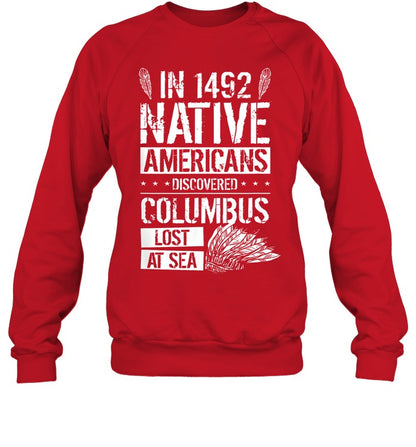 IN 1492 NATIVE AMERICANS DISCOVERED COLUMBUS LOST AT SEA