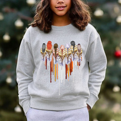 Native American Women Feather Heart Unisex Hoodie/Sweatshirt/T-Shirt 122