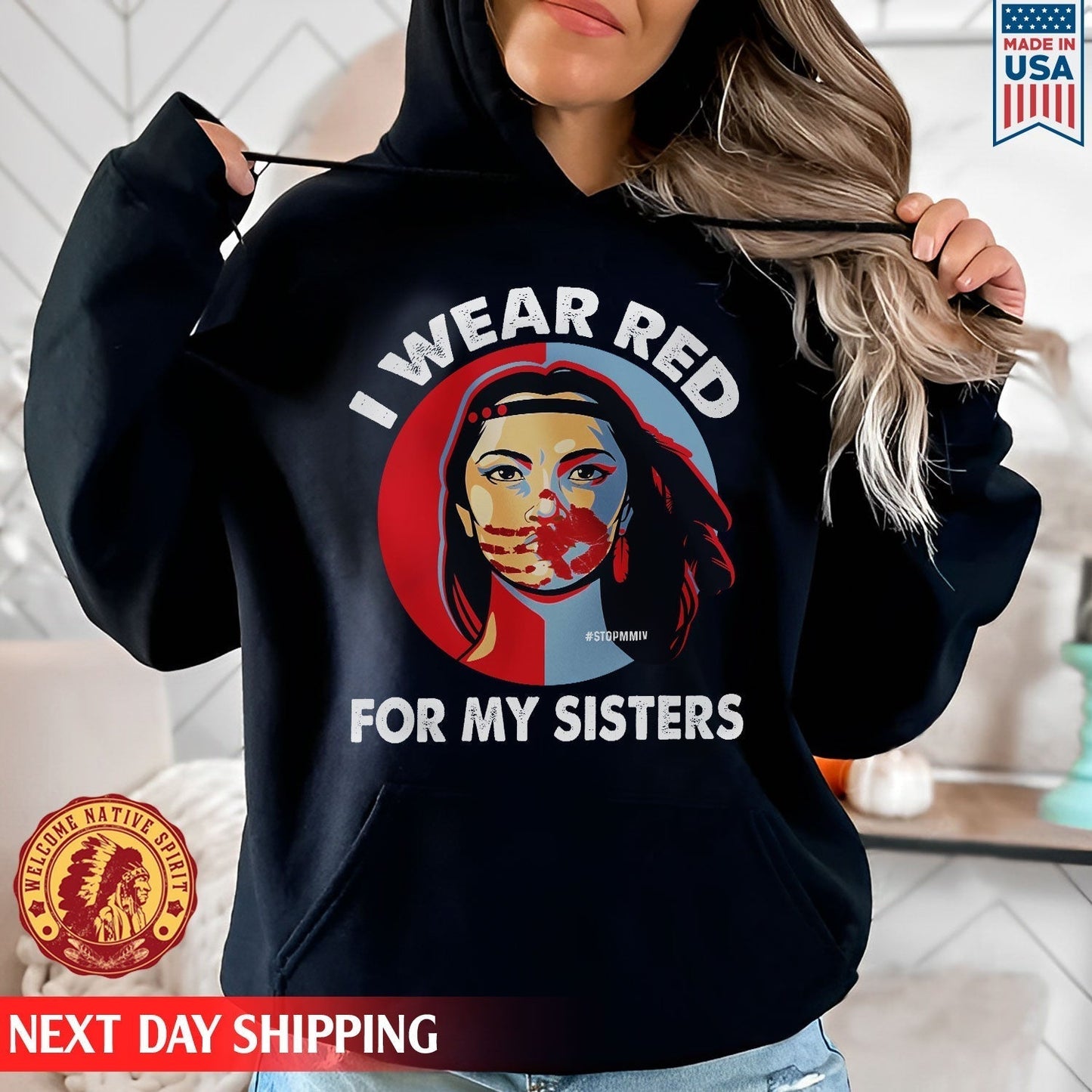 MMIW I Wear Red For My Sisters Red Hand Indigenous Women Unisex T-Shirt/Hoodie/Sweatshirt