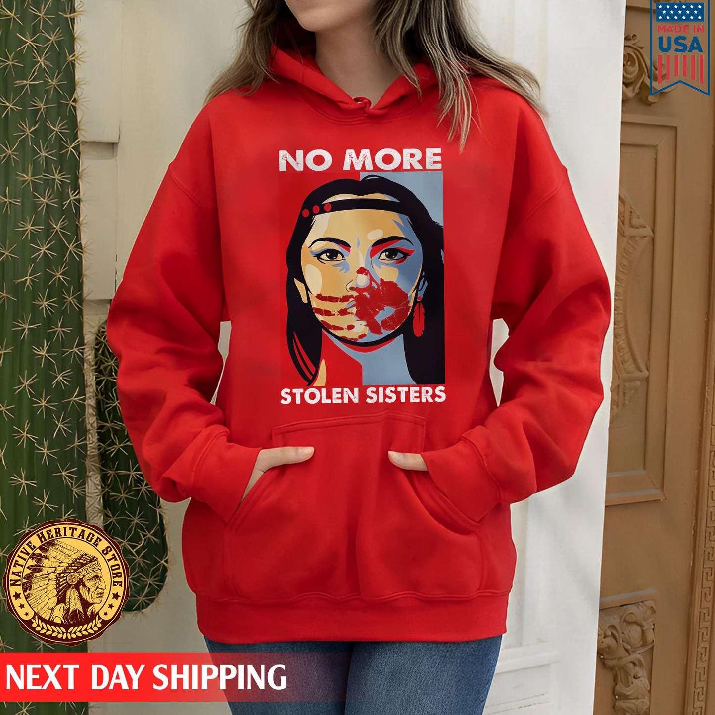 I Wear Red For My Sister Heart, No More Stolen Sisters MMIW Shirts