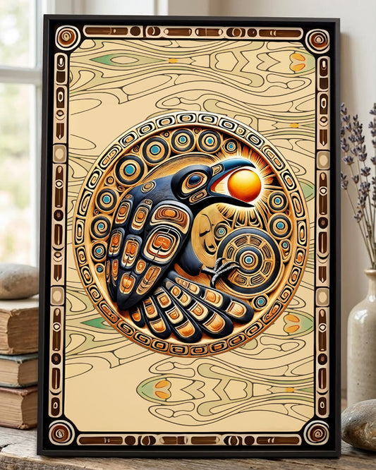 Native Raven Art Poster - Canvas