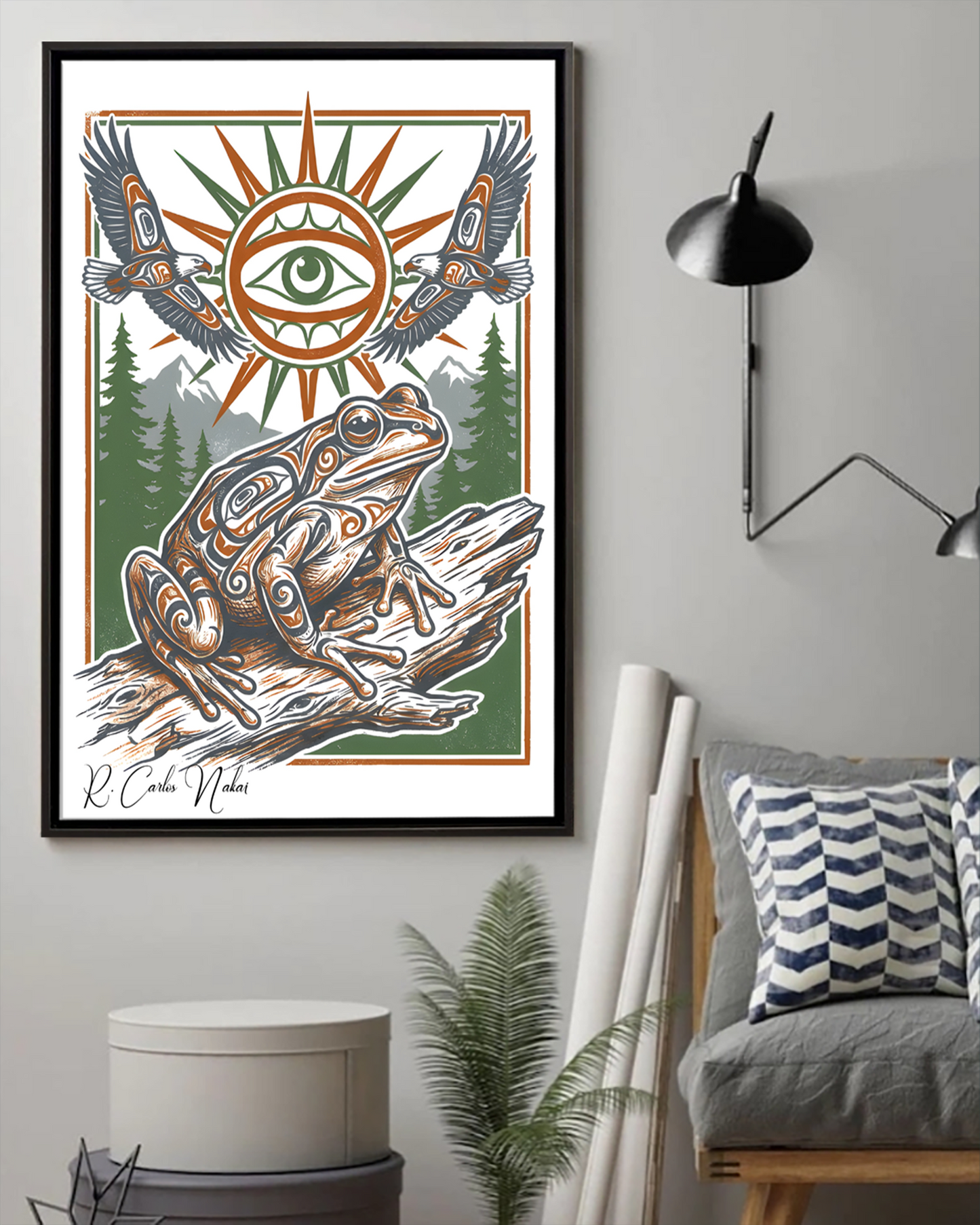 Native Frog Art Poster - Canvas