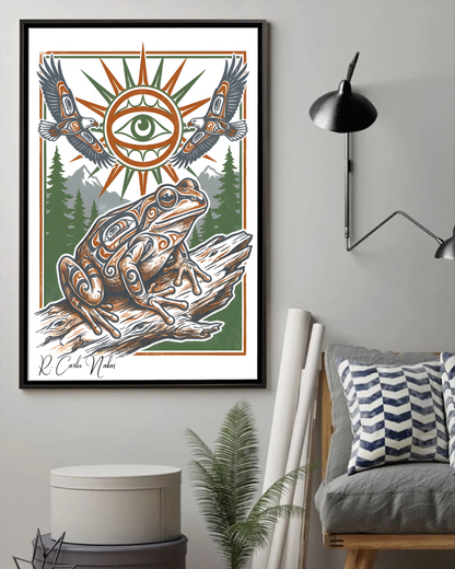 Native Frog Art Poster - Canvas