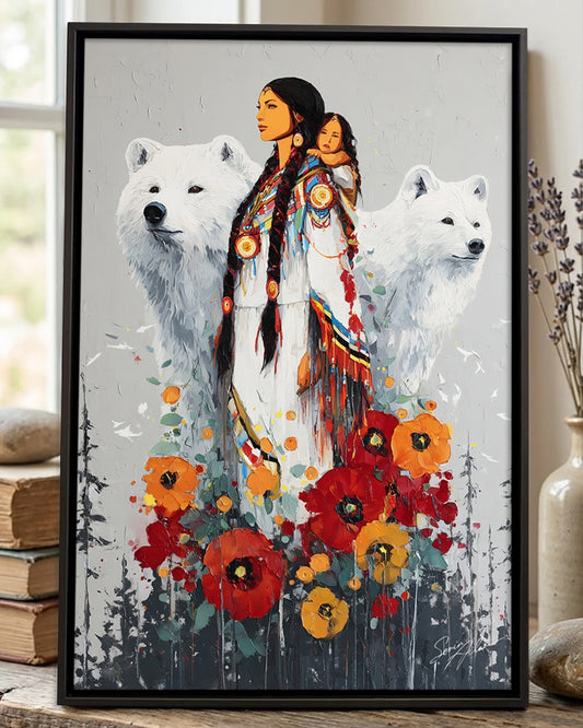 Strength of the Bear and Blossoms Poster - Canvas