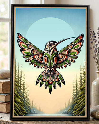 Native Hummingbird Art Poster - Canvas
