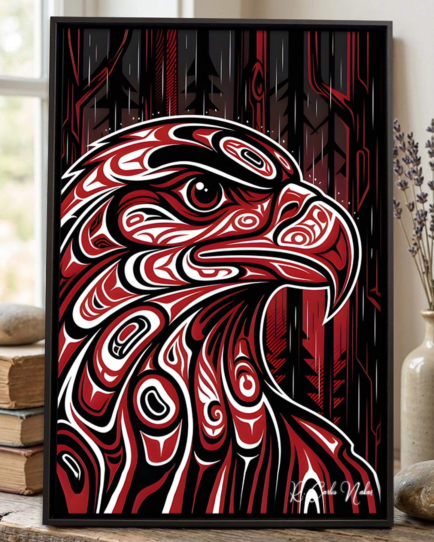 Native Eagle Art Poster - Canvas