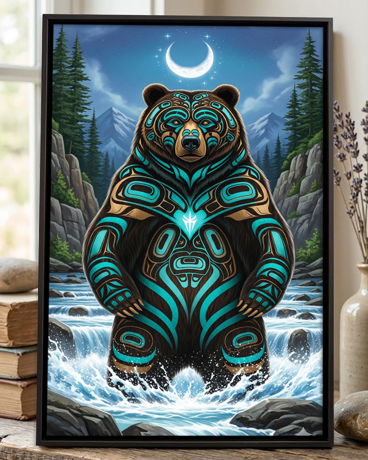 Native Bear Art Poster - Canvas