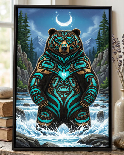 Native Bear Art Poster - Canvas