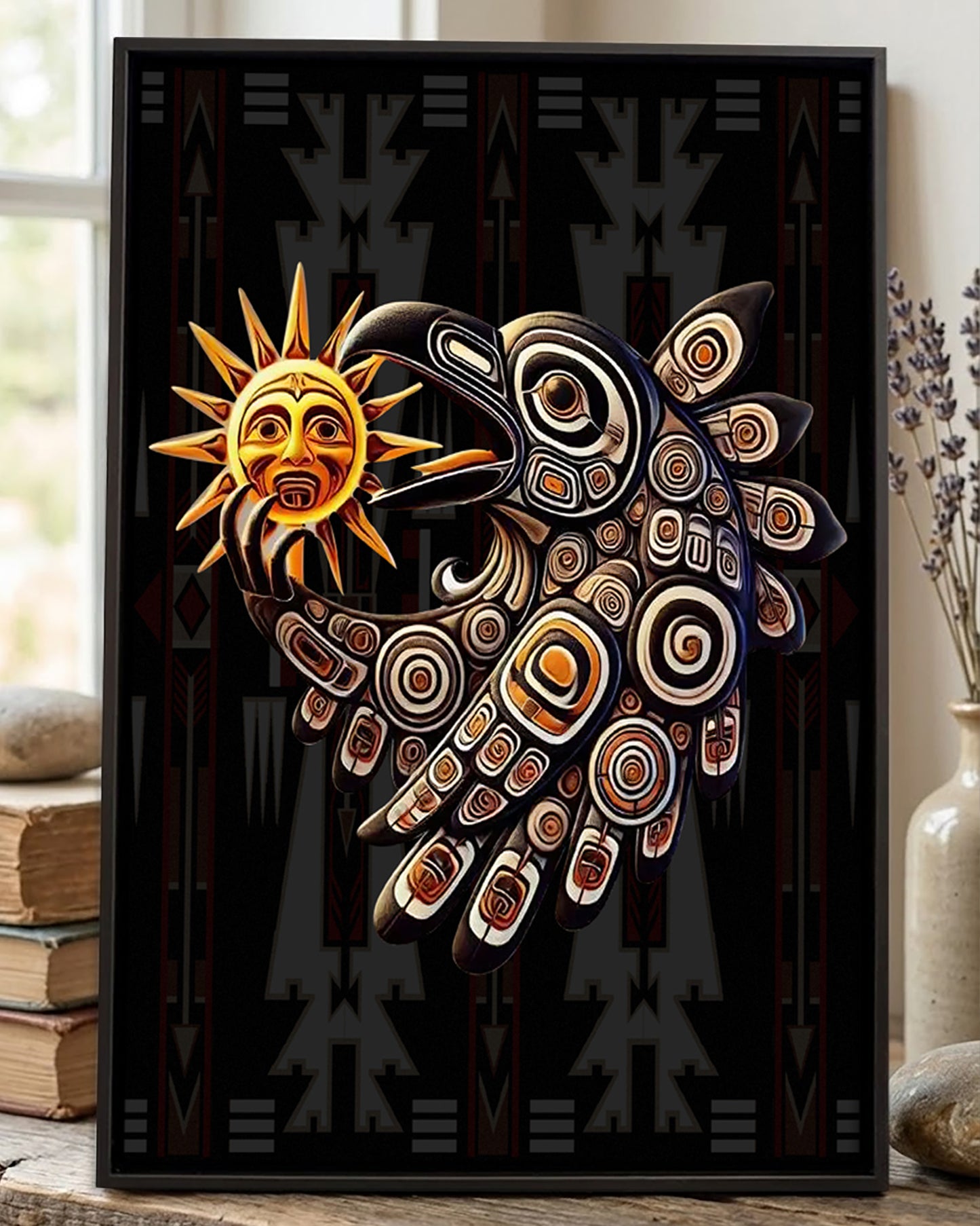 Native Raven Art Poster - Canvas