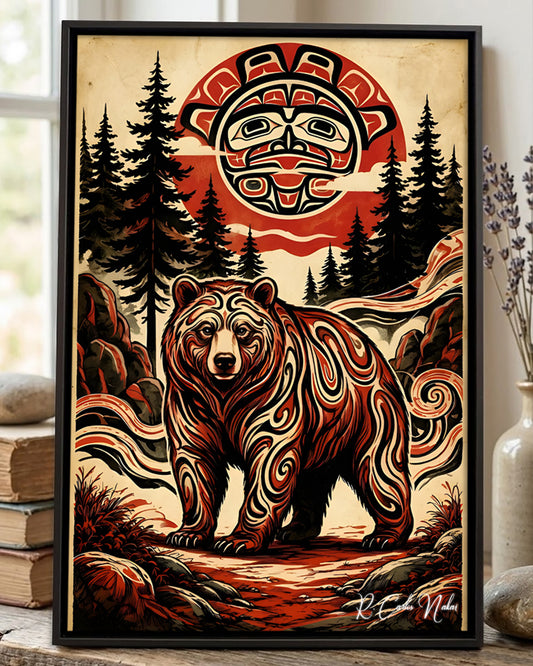 Native Bear Art Poster - Canvas