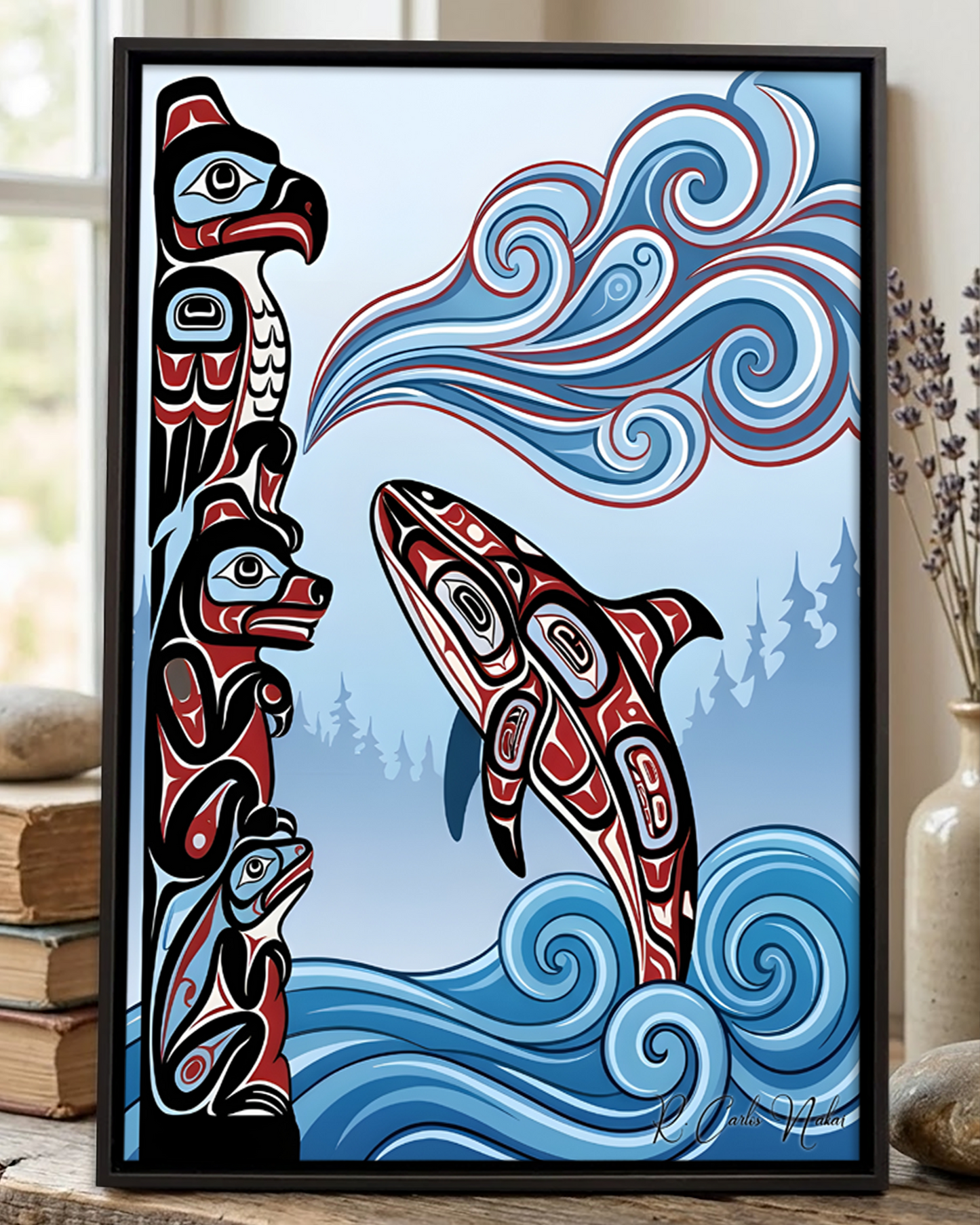 Native Orca Art Poster - Canvas