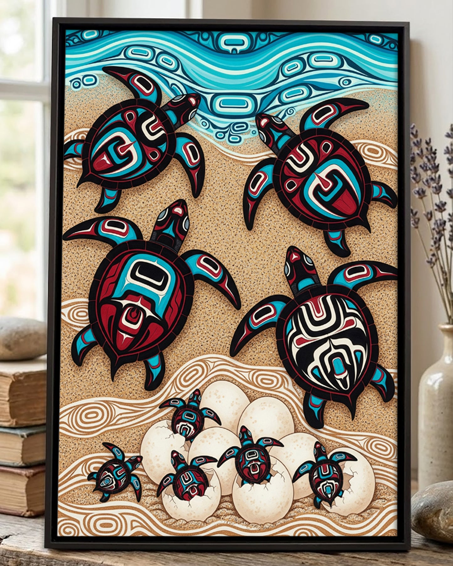 Native Turtles Art Poster - Canvas