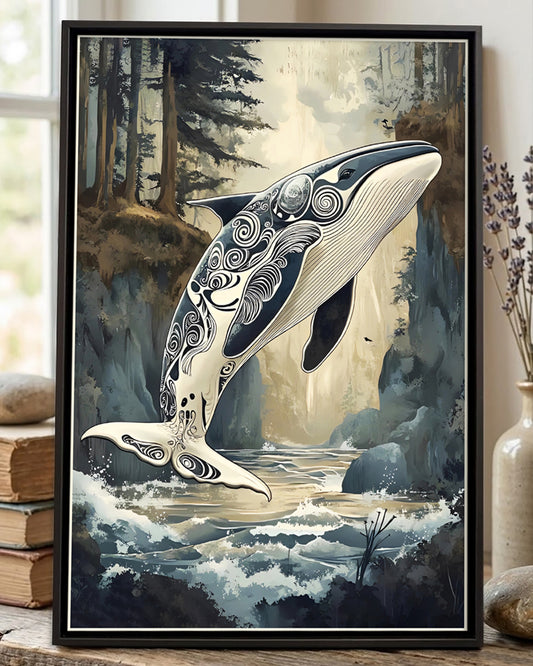 Native Orca Art Poster - Canvas