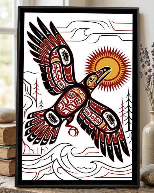 Native Raven Art Poster - Canvas