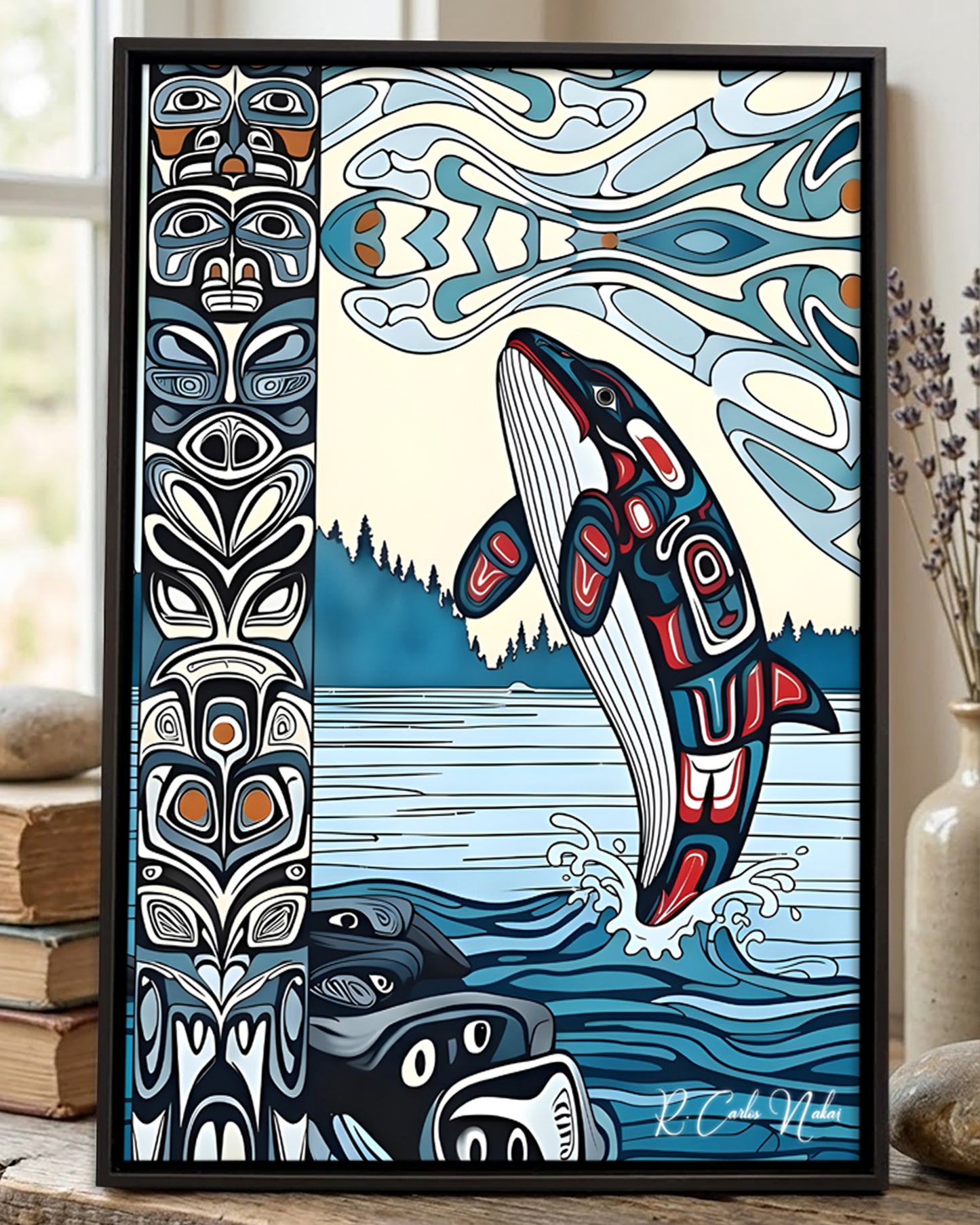 Native Orca Art Poster - Canvas