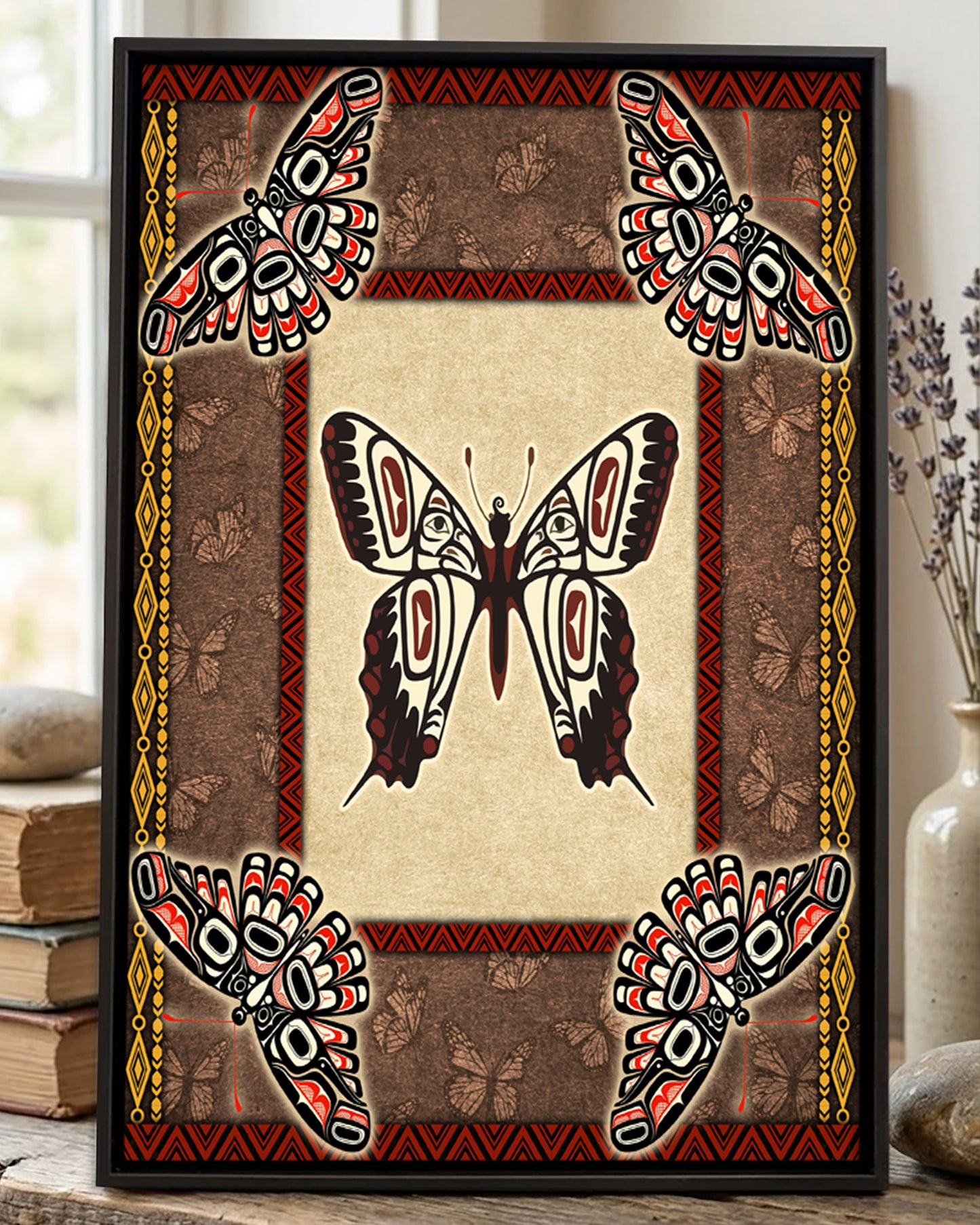 Native Butterfly Art Poster - Canvas