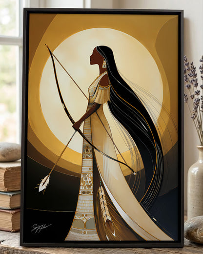 She Stands Where the Light Begins Poster - Canvas