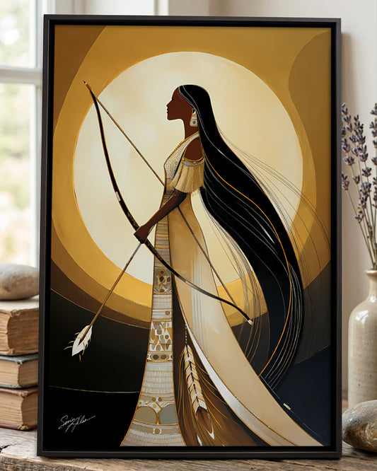 She Stands Where the Light Begins Poster - Canvas