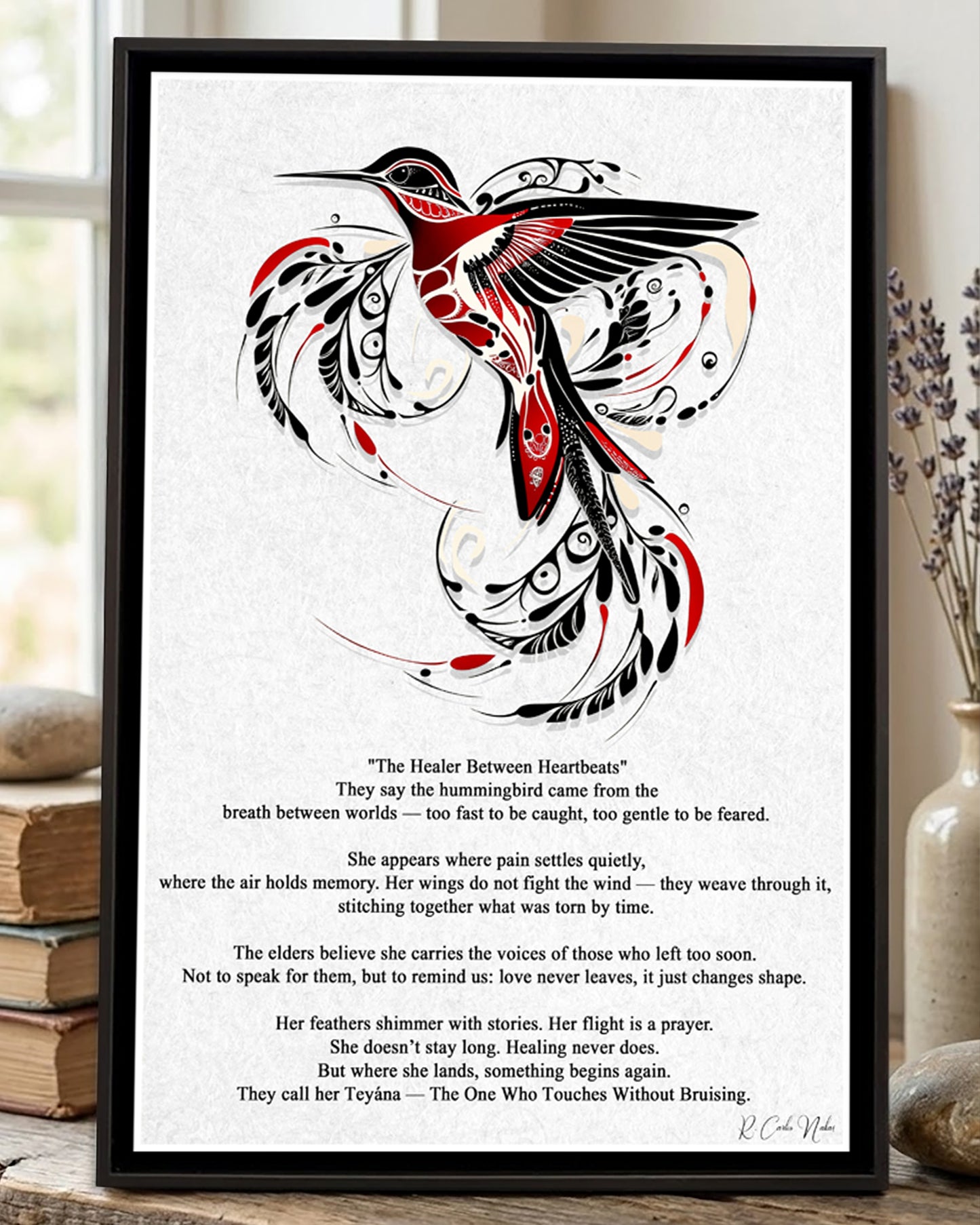 Native Hummingbird Art Poster - Canvas