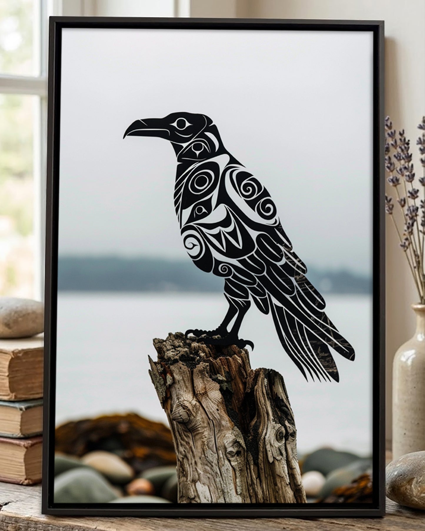 Native Raven Art Poster - Canvas