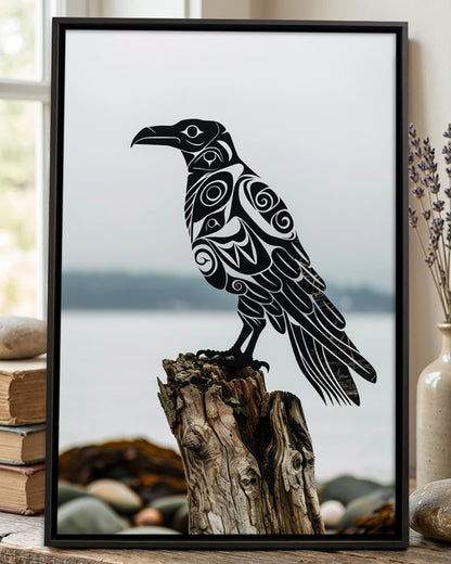 Native Raven Art Poster - Canvas