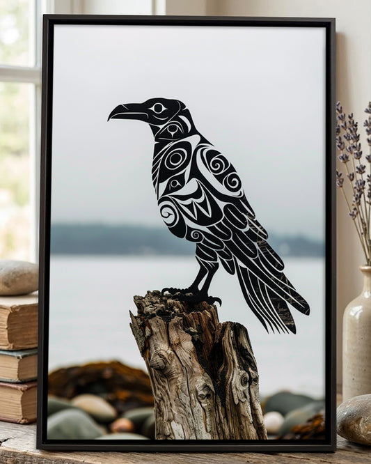 Native Raven Art Poster - Canvas