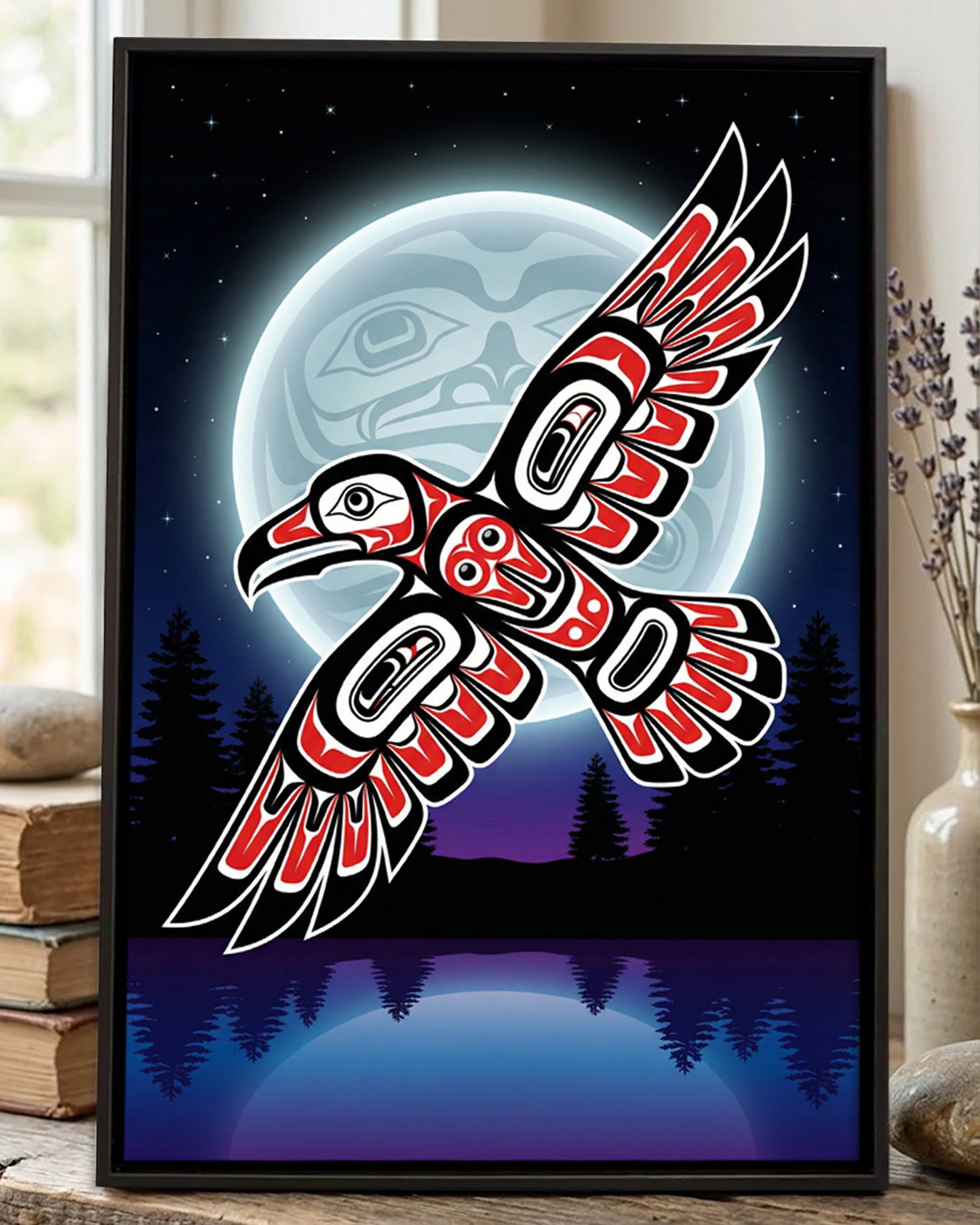 Native Raven Art Poster - Canvas