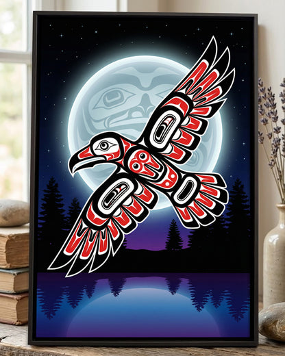 Native Raven Art Poster - Canvas