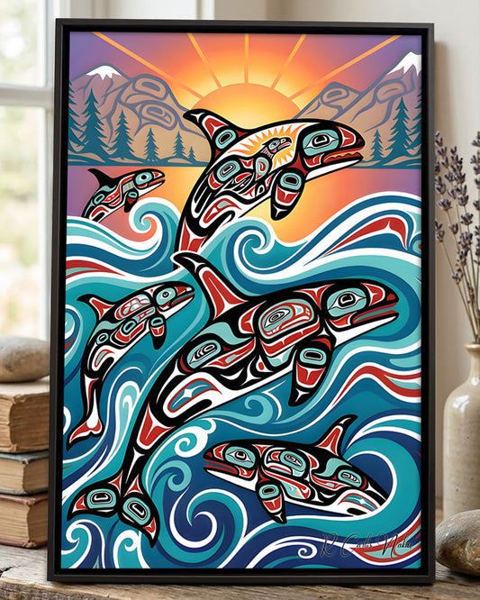 Native Orca Art Poster - Canvas