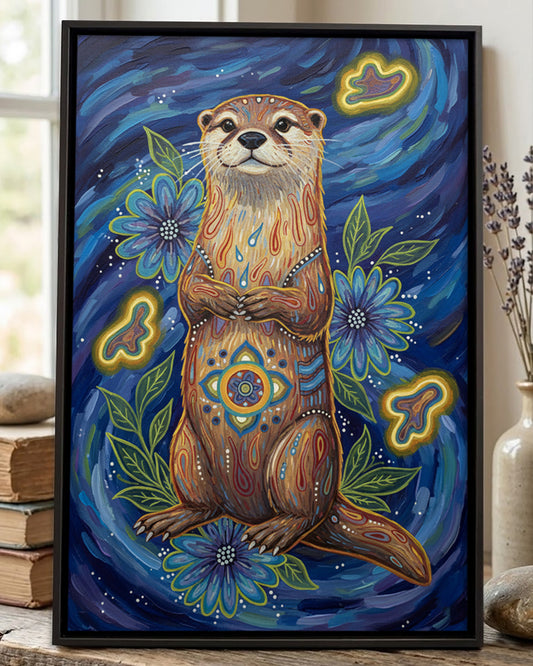 Native Otter Art Poster - Canvas
