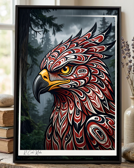 Native Eagle Art Poster - Canvas