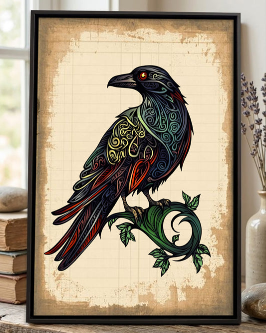 Native Raven Art Poster - Canvas