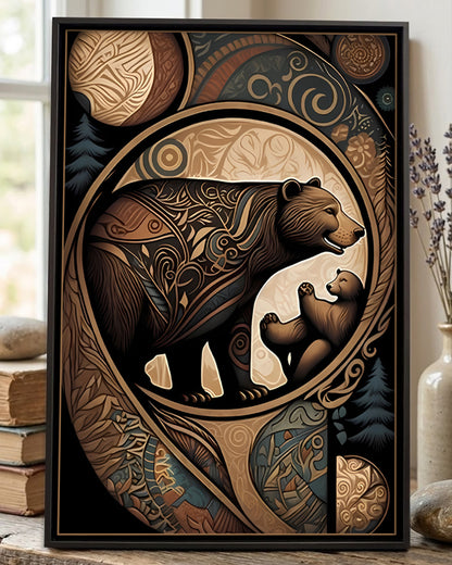 Native Bear Art Poster - Canvas